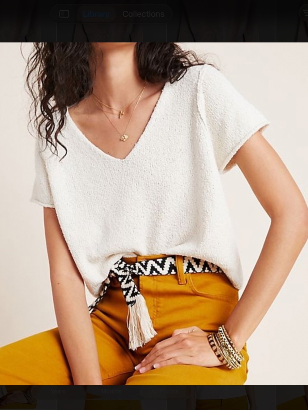 Anthropologie Valentina V-Neck Short Sleeve Sweater Tee